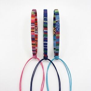 Handwoven Bracelets - Set of 3 (Pink, Navy, Turquoise) (Unisex)